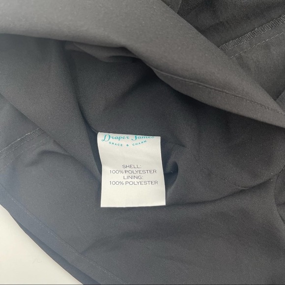 DRAPER JAMES Dress Black Floral Printed Crepe V-Neck Dress Party Cocktail SZ 10 - Picture 14 of 15